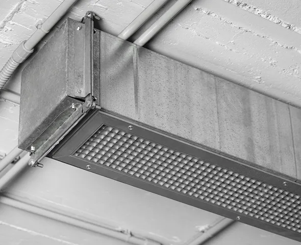 Commercial air duct sanitization with clean metal ductwork and vents in Milwaukee WI.