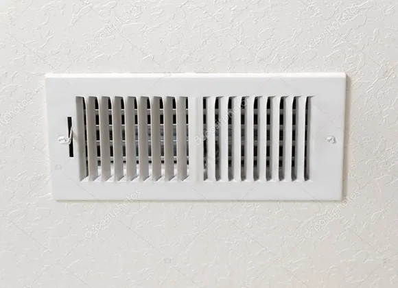 Clean and maintained indoor air vent grille for emergency HVAC air duct cleaning service.