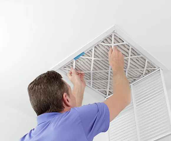 Close-up of a clean floor air duct vent grille as part of air duct cleaning services.